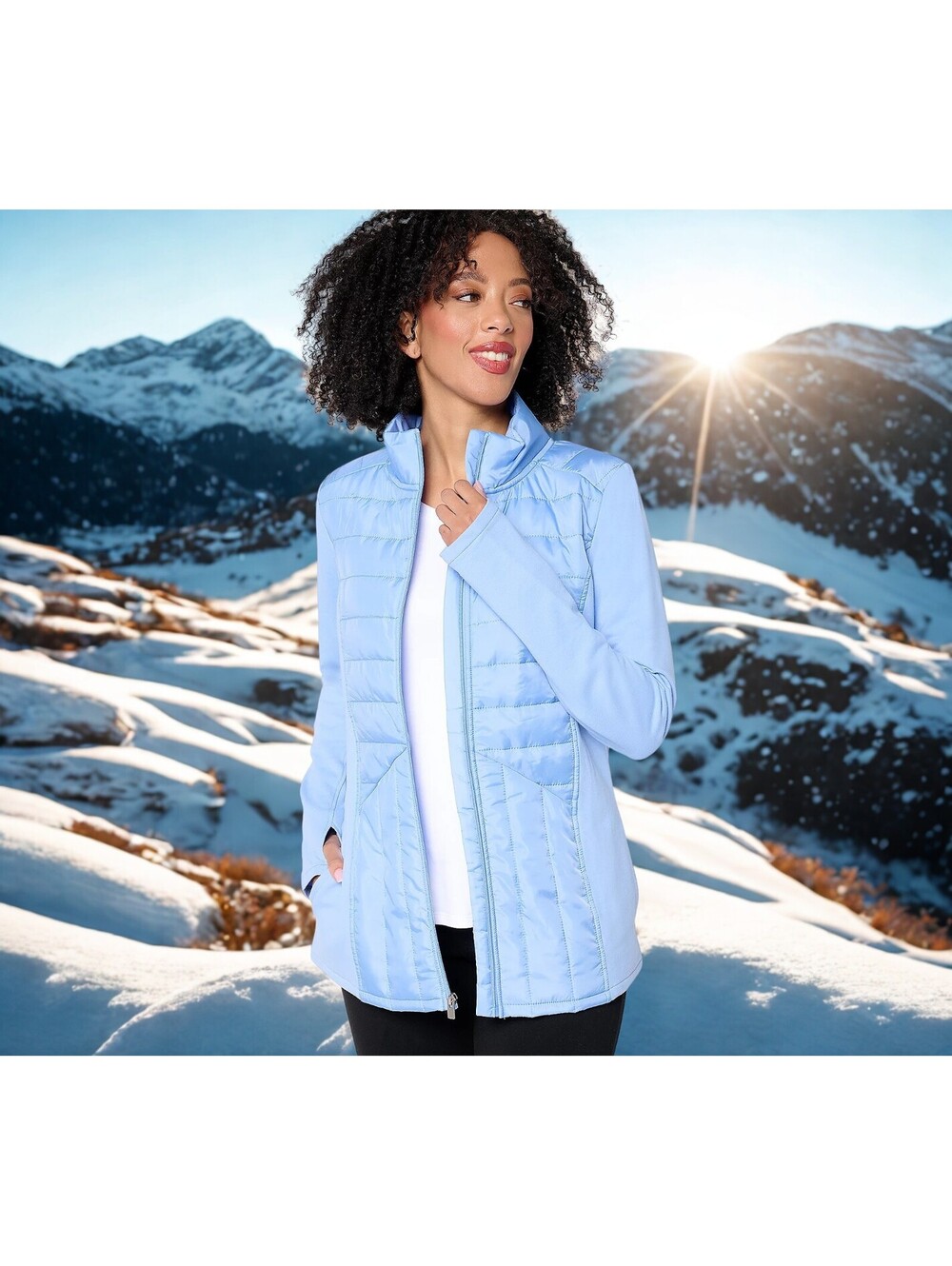 Sport Savvy Mixed Media Quilted Jacket Size 1X